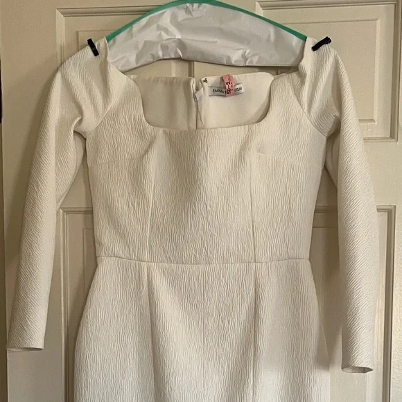 Emilia Wickstead BIRCH BRIDAL DRESS IN IVORY TEXTURED CLOQUE size 6 us altered - Picture 2 of 14